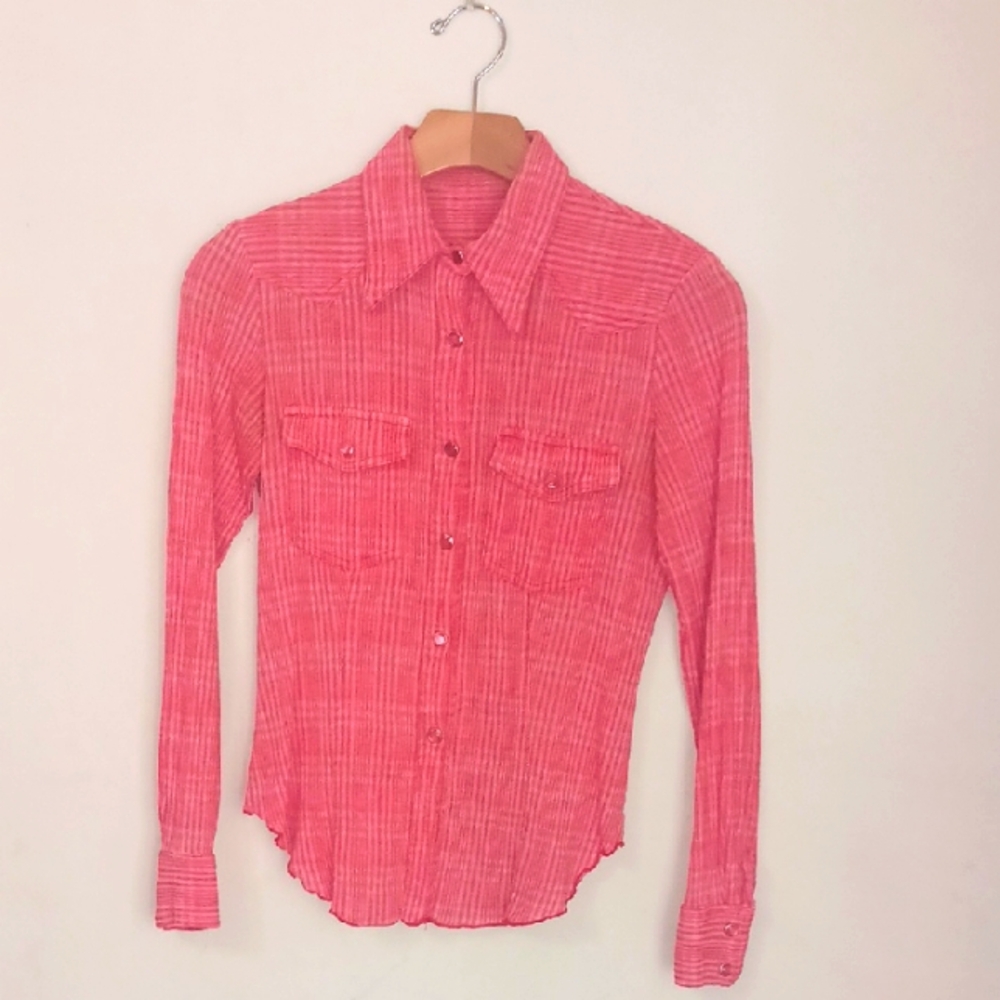 Anna Huling Red, Stretch Cotton Western Shirt